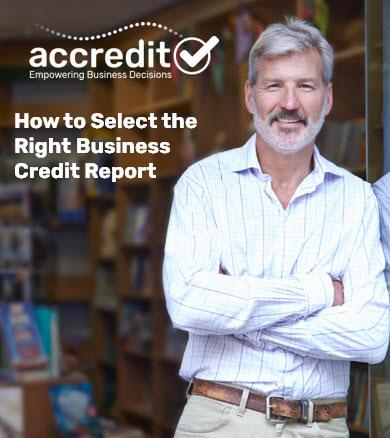 The cover of the report, "How to Select the Right Business Credit Report."