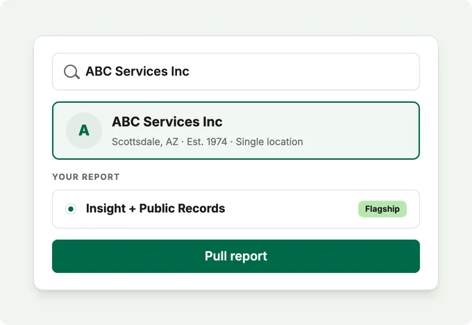 Searching for a business name
