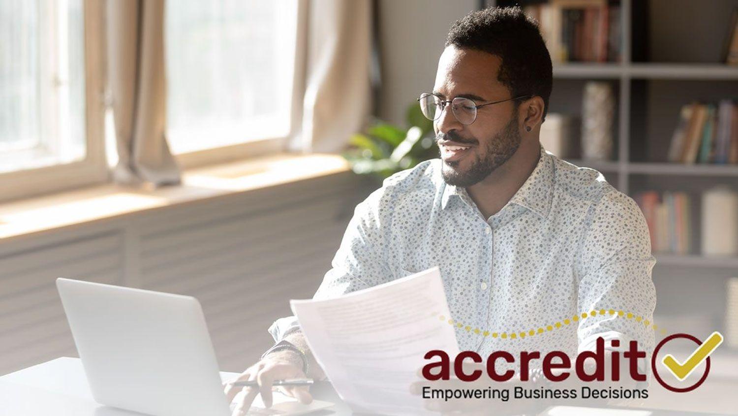 Man working on laptop.