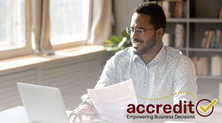Man working on laptop.