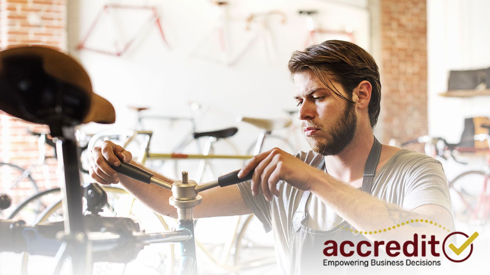 Man fixing a bike.
